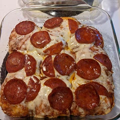 I didn't cut up the biscuits just put them in as is and it was fun to have pizza biscuits. 😂