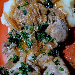 Very good flavor, would like to thicken up the sauce next time. Served with mashed potatoes and fresh corn.