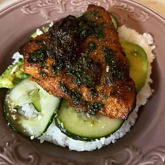 Baked my salmon a little longer than intended, but it still came out really good. Will be making this again soon!!