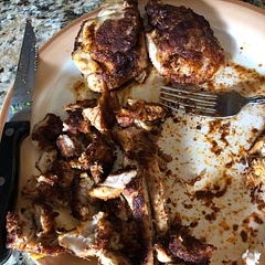 Sorry ate half the chicken before I thought to take a picture. Awesome seasoning, moist and delicious.