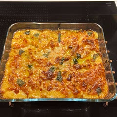 I added bacon lardons and leeks. I also just roasted all the butternut squash and then blitz half. I used a mix of cheddar, gruyere and Parmesan. Took much longer to make but tasty and had leftovers.