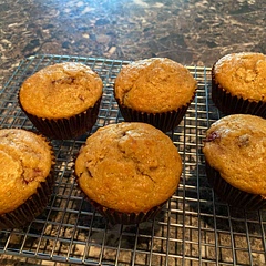 Loved these! Cut the recipe in half. I used white whole wheat pastry flour, half melted butter and half veg oil, as well as added some cinnamon and used vinegar to make my own buttermilk. Will definitely make again. Perfectly sweet and tender.