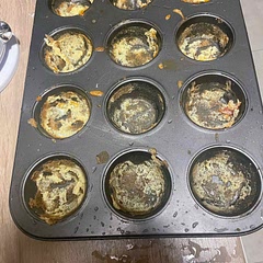 The taste is ok but I think this is my first last time I made those. I did bake on 385 degrees for 25 mins but this happen. Also did left them few mins and before put eggs in it I also put some oil in. Maybe it's just me but yeah..