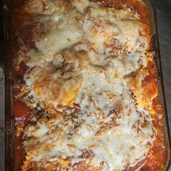 I added ground beef and sausage. I cooked the ground beef with garlic and Italian seasoning. The whole family loved it!!