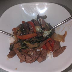 Wife does not always eat broccoli so we switched out with bok choy and mushrooms.  It was great.  I added a bit of heat to mine since I like mine stir fry spicy.
