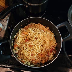 Didn't make it all pretty like the cover photo, but it was pretty good nonetheless, I used more spaghetti than the recipe called for so it needs a bit more of the sauce in that case.