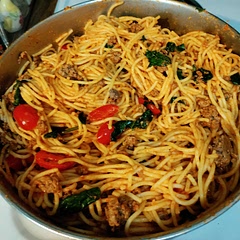 We added meat and it was so good! It also takes a little like mint but other than that it tastes so good!!!