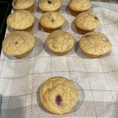 Used half almond half GF blend flour, did applesauce instead of oil, also added 2 ripe bananas and about 1/4 c vanilla Greek yogurt and 1 T maple syrup instead of sugar. Also added some Mexican vanilla in. Mine needed longer than it said to bake but came out soft and moist. I did not do the glaze. 