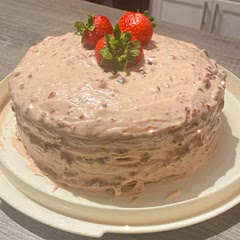I used 2 cups of the confectioners sugar with strawberry flavored cream cheese. Came out perfect!! Mixed whip cream with a small portion of the frosting to fill the middle layer with fresh sliced strawberries! Came out great.