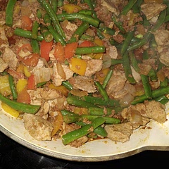 Don't think I used the same chorizo sausage as the recipe because it wouldn't slice into anything other than mush.  I also cooked my rice separately Was still a great meal