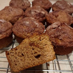 I halved the cinnamon and sugar mixture on top and added walnuts to the batter. I also added 1/3 less syrup then it called for and it was just the right amount of sweet. Half a batch made 4 mini loaves.