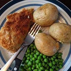 A bit bland for my tastes. Would probably double the sherry and Worcestershire sauce and halve the breadcrumbs. I used chicken breasts instead of broilers, and it definitely makes a much smaller recipe.