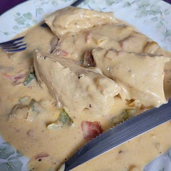 This was so delicious.  My husband couldn't get enough.  I posted my pic on line and many people asked about it. I didn't have enough paprika but it was still delicious.