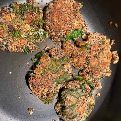 Fun to make, but a bit crumbly and fell apart a bit when cooking them.  Felt as if needed some more egg so will  make some more 
 if they taste good.