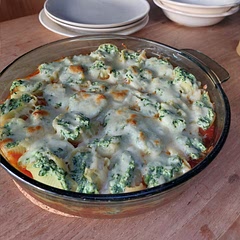 Relatively easy to make, my shells were smaller but still very yummy.