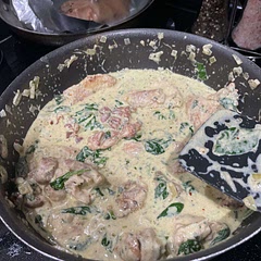 So good! We added a bit more cream and Parmesan to put over pasta. Also added red pepper flakes. AMAZING