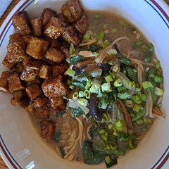 Hubby said this is the best yet number 1.
I fried the tofu in avacado oil and dusted with cornstarch to get the crunch he likes.