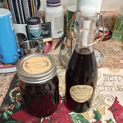 This recipe worked great. Pretty much reduced exactly in half in 35 min. I did make a couple adjustments like adding a cup and a half of honey and adding star anise.
Added the strained stuff to apple cider vinegar with Mother. Gonna let that set for at least a few weeks, shaking often.