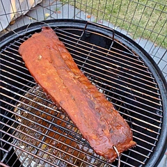 Great recipe! I like that it included notes to the rub they used. I found my own bbq sauce online which was ketchup based. My son, 2yrs, loved the ketchup finish. We liked that it added a little more sweet.