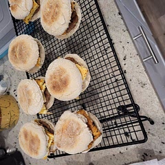 Pretty good! Made 8 muffins. Definately need to cook more than directions. About 8 mins per side closer to medium heat than low. We made breakfast sandwiches!