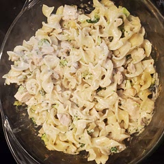 I did a little different version, one that suits my picky kids - substituted the peas for broccoli and didn't use the breadcrumbs! Everyone loved it!