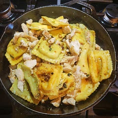 This was delicious! Added chicken for protein. I used two packages of ravioli and did not need more butter at all. Honestly, I am tempted to try it with 3/4 stick. Definitely could have used more Sage though. Still super yummy!