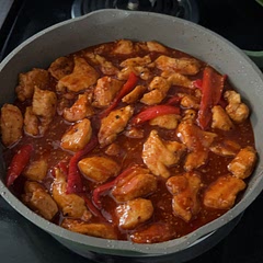 Instead of onions, I added peppers because that’s what I had on hand.

Super yummy!