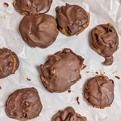 I used ground flax seed and powdered peanut butter. These are great and the kids love them! Will definitely make these again!