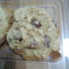 Delicious! Perfect for the bake sale! I used milk chocolate chips instead of semi-sweet chocolate chips. Some of the cookies were a little too dark on the bottom or too crumbly but still tasted good.