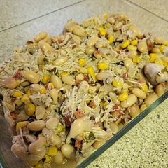 I ended up draining about 2.5 cups of broth out at the end before the last step. It was way too soupy for chili. Tasted great after that..
Oh I used chicken thighs instead. Cook on high 6 hours
