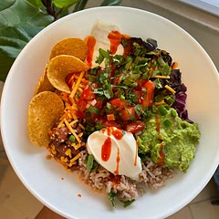 Taco Tuesday in a bowl! Great for serving family style with kids.
