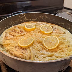 Fairly easy. Used 2 breasts cut in half, and then added angel hair pasta. There was plenty of sauce!!!