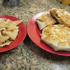 These were so great! I made flour tortilla chips in the oven with the left over tortilla from cutting the circles (cut into strips/triangles, spray with oil, sprinkle with salt, bake at 375 until crispy). Yum!