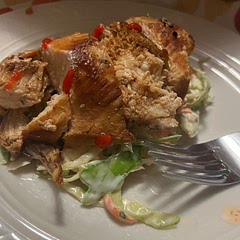 Delicious. Pictured on top of creamy cilantro coleslaw