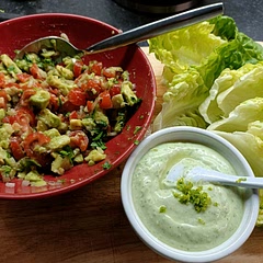 This was so tasty. One of the best dinners I've ever had! I used parsley instead of cilantro and cottage cheese instead of yoghurt/sour cream for the sauce. Delicious!
