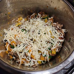 Others advice and added Worcestershire sauce and extra seasoning to the meat I used a garlic salt pepper onion powder blend. I also added kale for a little extra greenery. I think it was delicious would do again. 
I ended up doing the sweet potatoes in my instant pot and then using the saute function for the rest of the meal super easy.