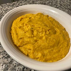 I used frozen pre-cubed butternut squash (2 bags) and herb goat cheese. Cut back on the salt & rosemary a little. Served w pork chops.