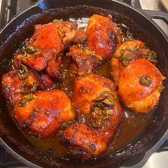 We made this tonight in the cast iron skillet, as recommended and it was delicious! 
I used half the grain mustard since I abhor mustard! The Cajun seasoning I used was Louisiana brand that we often use for boils. It was great, but a little salty. Next time I’ll try using 2/3 and if it’s still salty, I’ll try half. But there will absolutely be next times because it’s amazing!