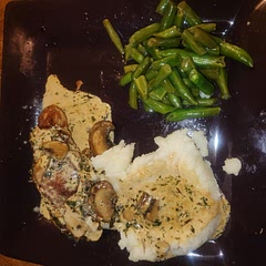 Great flavor, so easy to make, hubby really liked it too.  Will definitely be having this one again.  Had to make it with pork loin because the store didn't have chops.