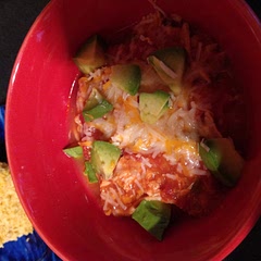 I used scallion greens and no beans because I can't have onions and bean. I topped it with cheese and avocado.