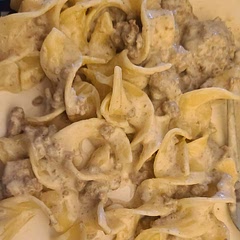 I added a cup of prepared ranch dressing to the final product.    It was too bland before I did.  I also used ground venison instead of beef. It was an easy weeknight recipe that the kids liked.