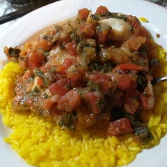 This was a little spicy but so good!   Added spinach to get some veggies in and served over yellow rice.