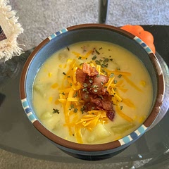 I used butter, bacon fat and olive oil to prevent the butter from burning to start. Then added corn at the end to make it a little hardier. It was really good 😀