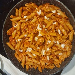 Just put a little water and shaked the jar to get all of the sauce out of it. Turned out great!