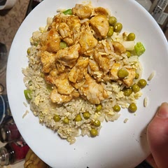Absolutely banging served with egg fried rice.