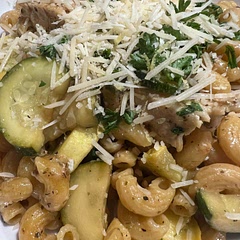 I added a smidge of chicken bullion to the pan when the veggies were in it - and tossed it with some pasta to entice the children.