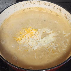 I added cheese to mine and it was really good.. I added a bit less salt than the recipe calls for since I used regular chicken broth and salted kerrygold butter.. Yummy 😋