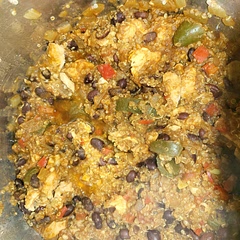Delicious and nutritious 👍🏾👍🏾👍🏾👍🏾👍🏾👍🏾 great meal. I would go half in the liquid had to simmer the liquid out.