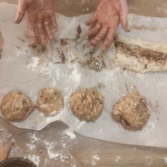 ok so it was a mess, but i think that's my fault for putting the yeast in boiling milk instead of just following the recipe.

it didn't rise right and it made like 7 rolls, with defeats the purpose of low calorie, but whatever, overall they erre pretty good once baked, although they definitely didn't look like cinnamon rolls.