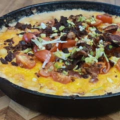 I recommend cooking bacon extra crispy so it won't get soggy while simmering in with the cream. Tasty recipe, hearty and simple